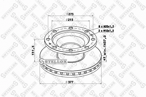 Disque de frein STELLOX 85-00785-SX