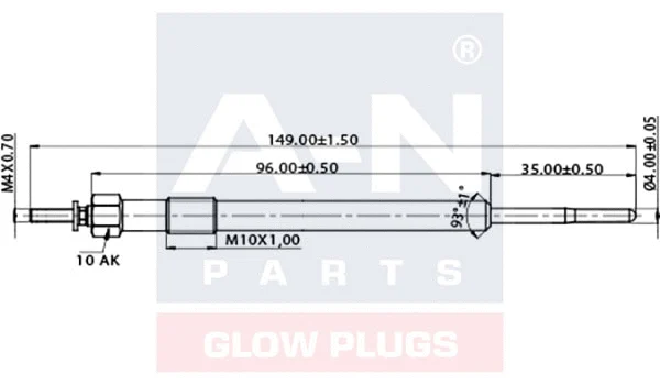 Bougie de préchauffage A-N PARTS A-N149038