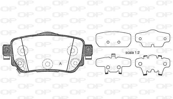 Kit de plaquettes de frein, frein à disque OPEN PARTS BPA1582.02