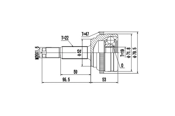 Jeu de joints, arbre de transmission DYNAMATRIX DCV808034