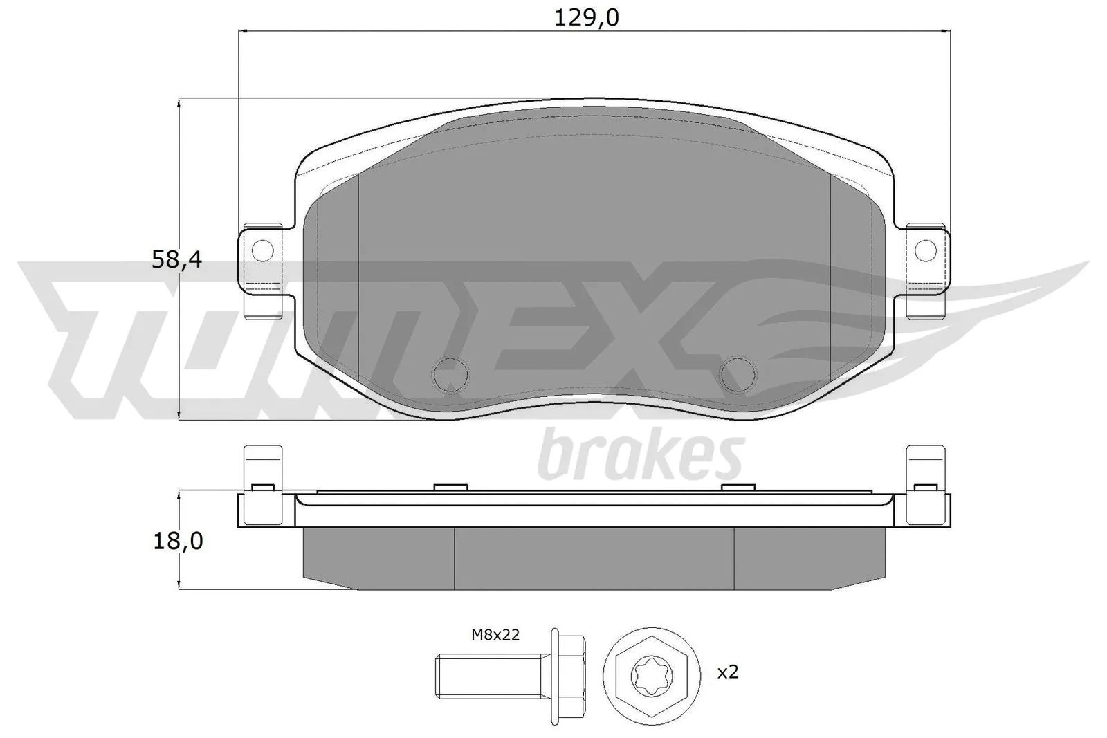 Kit de plaquettes de frein, frein à disque TOMEX Brakes TX 18-33