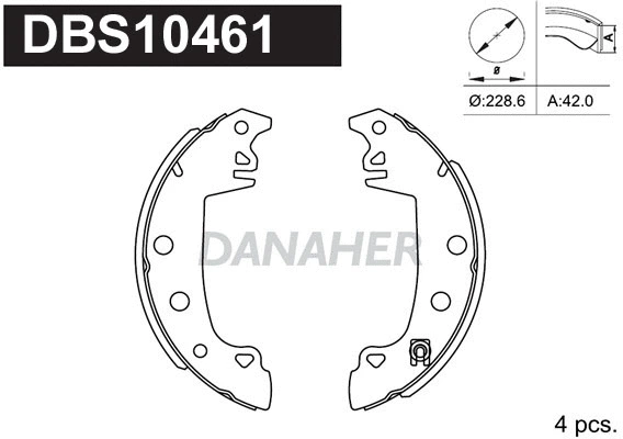 Jeu de mâchoires de frein DANAHER DBS10461