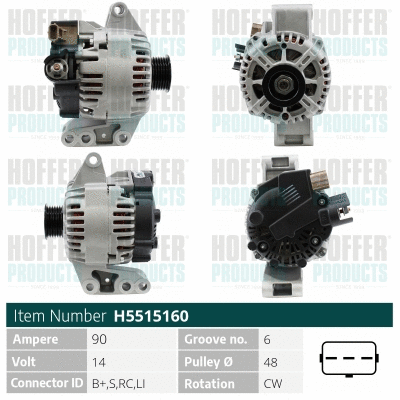 Alternateur HOFFER H5515160