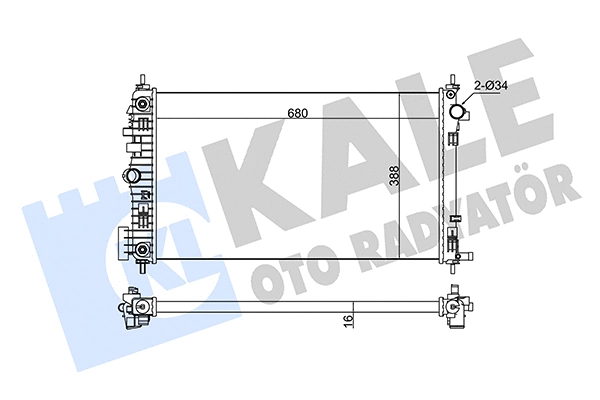Radiateur, refroidissement du moteur KALE OTO RADYATÖR 346185