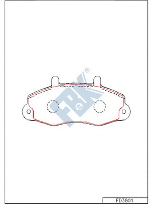 Kit de plaquettes de frein, frein à disque FBK FD3801