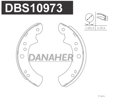 Jeu de mâchoires de frein DANAHER DBS10973