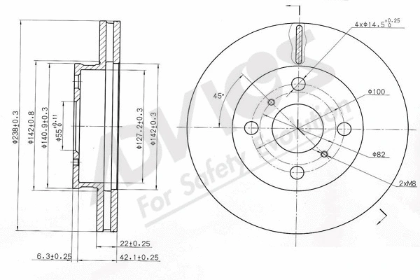Disque de frein ADVICS-SEA A6F450
