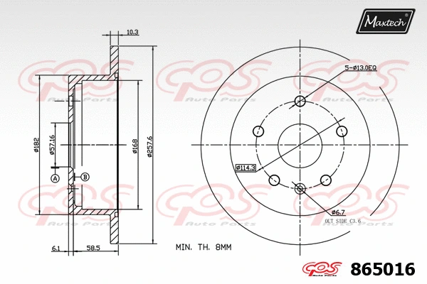 Disque de frein MAXTECH 865016