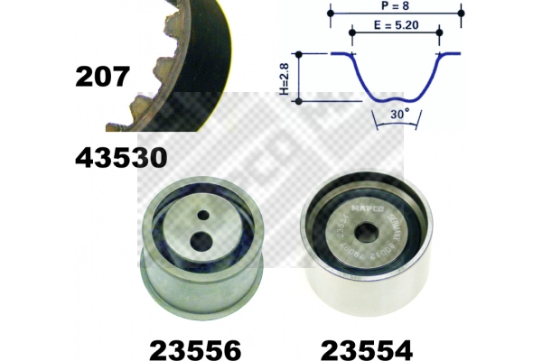 Kit de courroie crantée MAPCO 23530