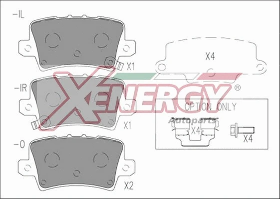 Kit de plaquettes de frein, frein à disque AP XENERGY X41243