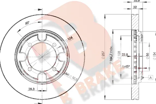 Disque de frein R BRAKE 78RBD22830
