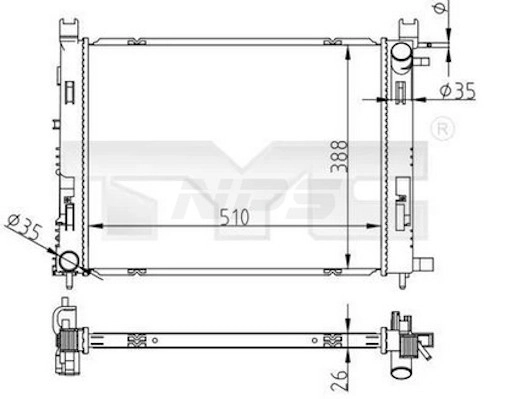 Radiateur, refroidissement du moteur NPS R156T01