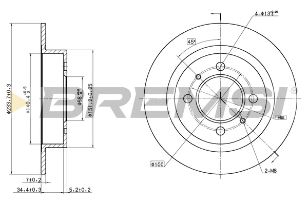 Disque de frein BREMSI CD6790S