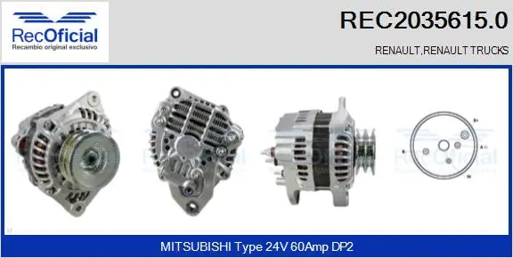 Alternateur RECOFICIAL REC2035615.0