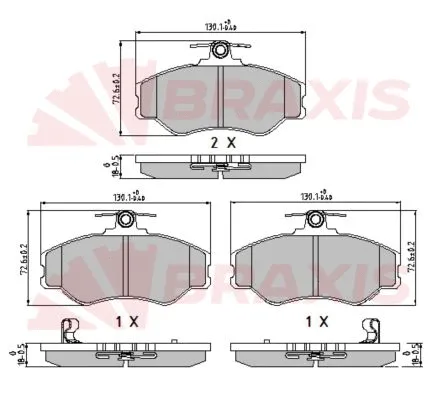 Kit de plaquettes de frein, frein à disque BRAXIS AA0609
