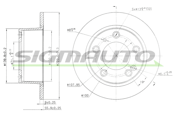 Disque de frein SIGMAUTO DBA247S