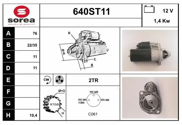 Démarreur STARTCAR 640ST11
