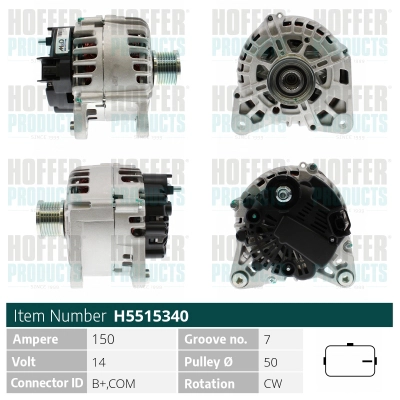 Alternateur HOFFER H5515340