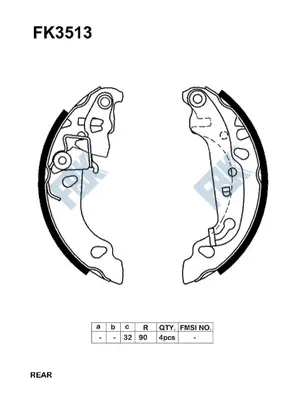 Jeu de mâchoires de frein FBK FK3513