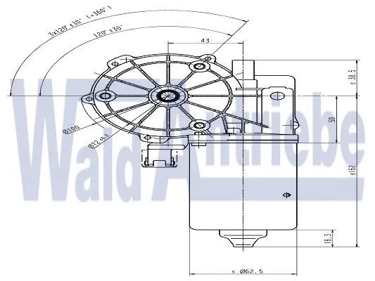 Moteur d'essuie-glace Wald Antriebe 404202