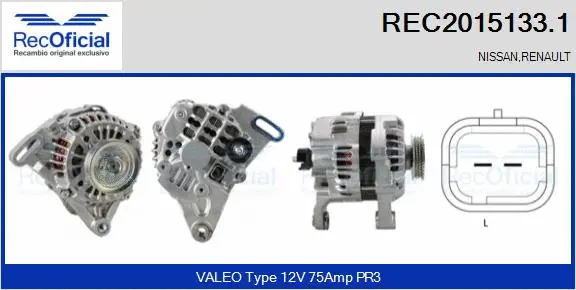 Alternateur RECOFICIAL REC2015133.1