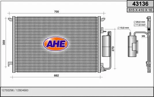 Condenseur, climatisation AHE 43136