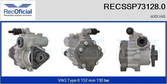 Pompe hydraulique, direction RECOFICIAL RECSSP73128.0