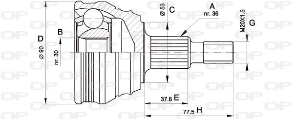 Jeu de joints, arbre de transmission OPEN PARTS CVJ5189.10