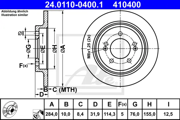 Disque de frein ATE-APAC 24.0110-0400.1