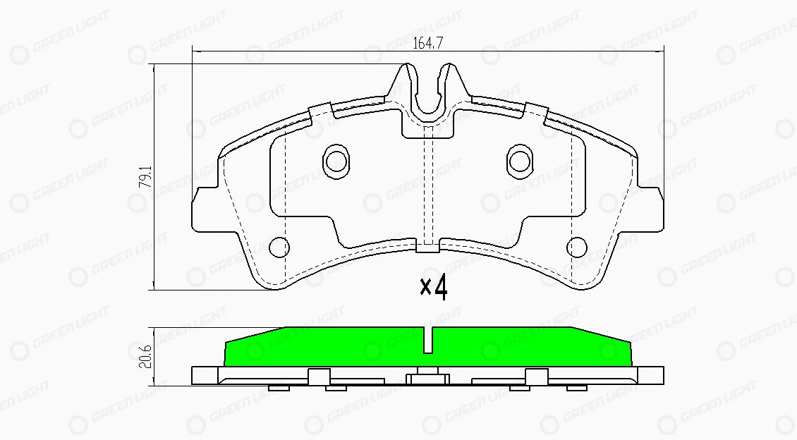 Kit de plaquettes de frein, frein à disque Automotive Adriado GLBP0205