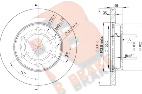 Disque de frein R BRAKE 78RBD26004