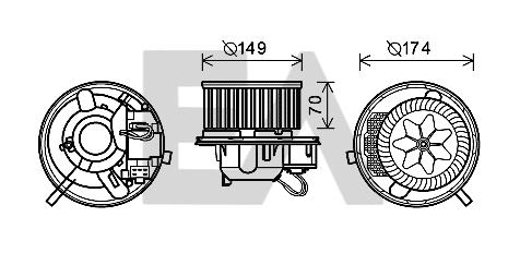 Moteur électrique, pulseur d'air habitacle EACLIMA 42A77002