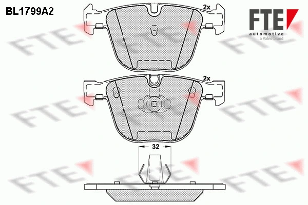 Kit de plaquettes de frein, frein à disque FTE 9010371