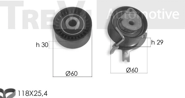 Kit de courroie crantée TREVI AUTOMOTIVE KD1422