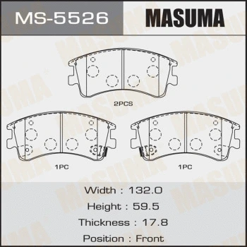 Jeu de mâchoires de frein MASUMA MS-5526