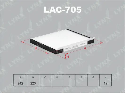 Filtre, air de l'habitacle LYNXAUTO LAC-705