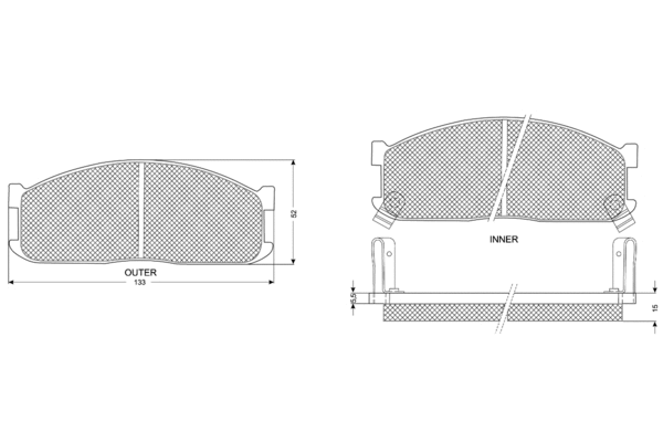 Kit de plaquettes de frein, frein à disque PROCODIS FRANCE PF1117