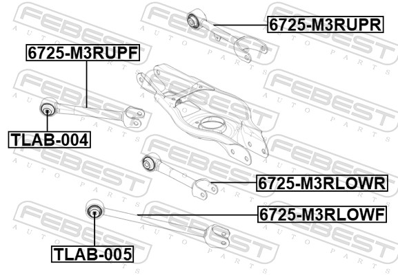 Bras de liaison, suspension de roue FEBEST 6725-M3RLOWR