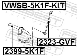 Stabilisateur, chassis FEBEST 2399-5K1F