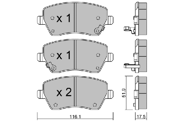 Kit de plaquettes de frein, frein à disque AISIN BPNI-1014