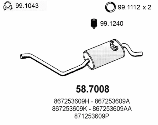 Silencieux arrière ASSO 58.7008