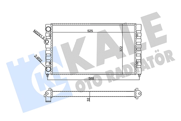Radiateur, refroidissement du moteur KALE OTO RADYATÖR 355605
