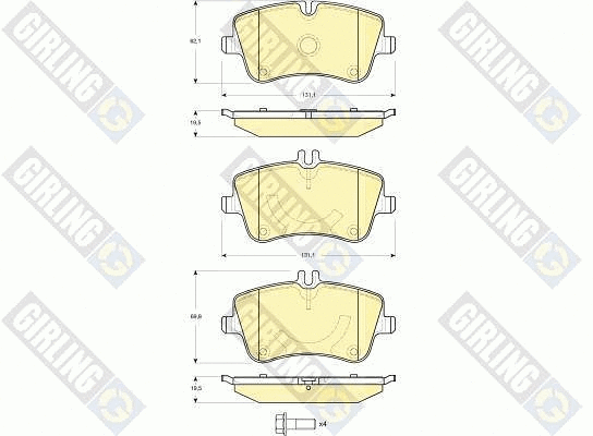 Kit de plaquettes de frein, frein à disque GIRLING 6115141