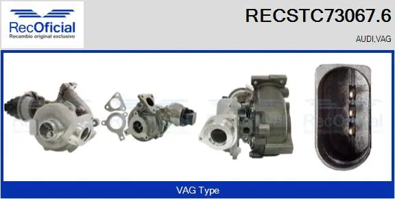 Turbocompresseur, suralimentation RECOFICIAL RECSTC73067.6