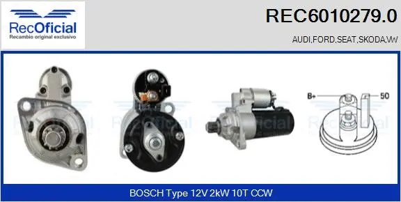 Démarreur RECOFICIAL REC6010279.0