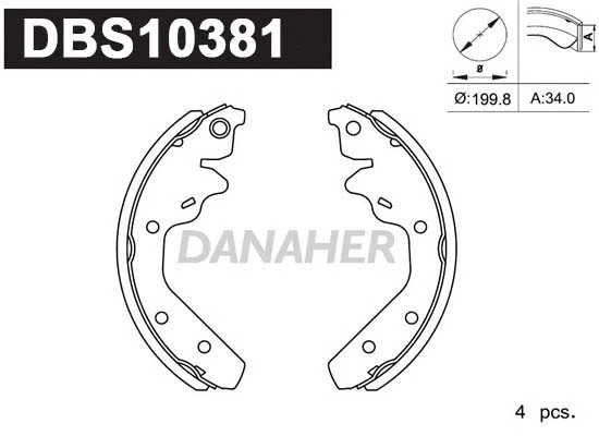 Jeu de mâchoires de frein DANAHER DBS10381