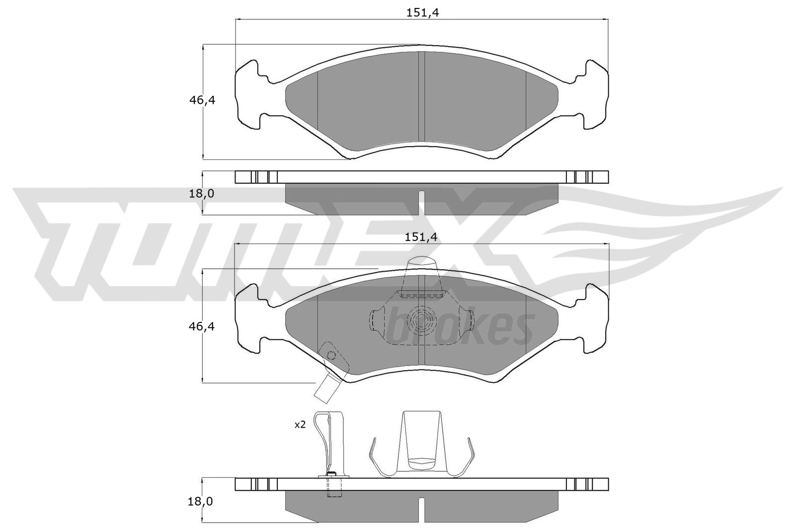 Kit de plaquettes de frein, frein à disque TOMEX Brakes TX 10-29