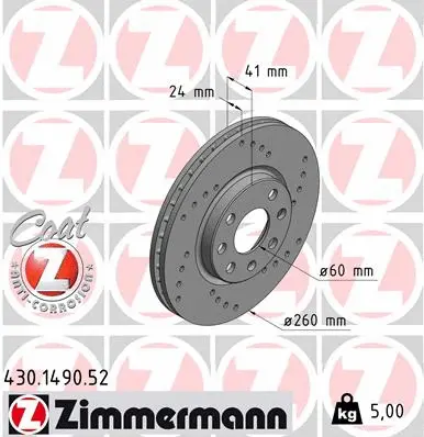 Disque de frein ZIMMERMANN 430.1490.52