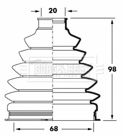 Jeu de joints-soufflets, arbre de commande BORG & BECK BCB6052