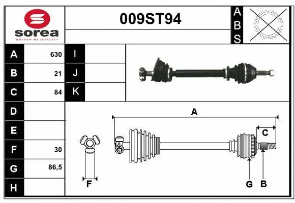 Arbre de transmission STARTCAR 009ST94